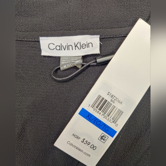 NWT Calvin Klein Black V neck blouse size XL - Picture 3 of 3